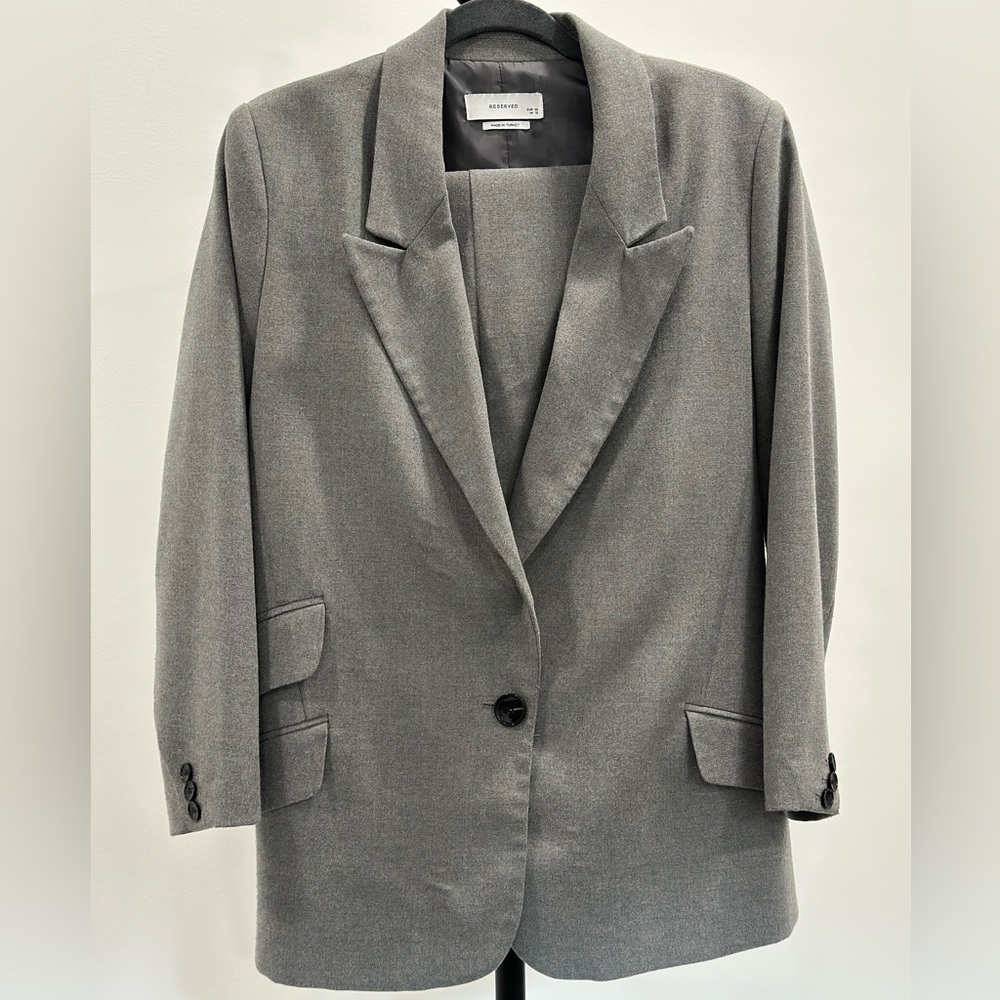 Reserved Gray Women's  Suit ; Blazer and Trousers